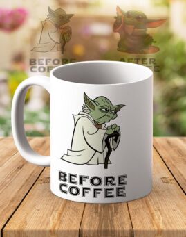 Baby Yoda Before After Coffee Solja
