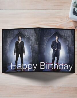 Vampirski Dnevnici Vampire Diaries Stefan i Damon plava cestitka