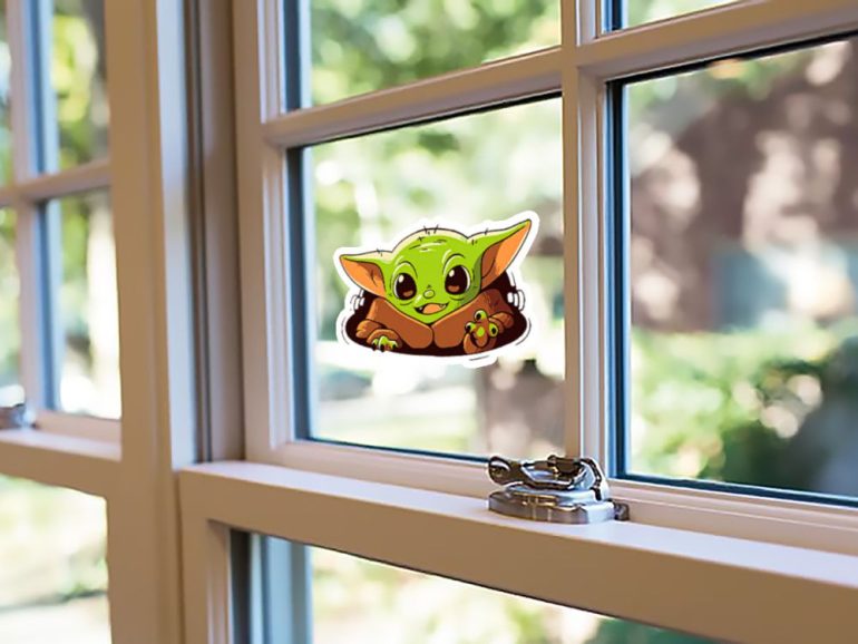 Baby Yoda 4 stiker za laptop
