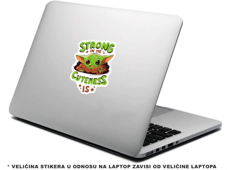 Baby Yoda Cutness 5 stiker za laptop