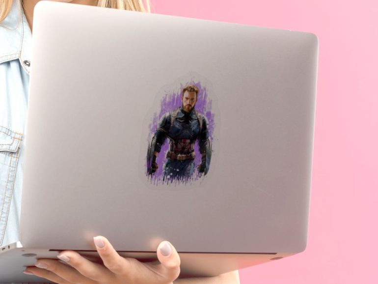 Captain America Splash 1 stiker za laptop