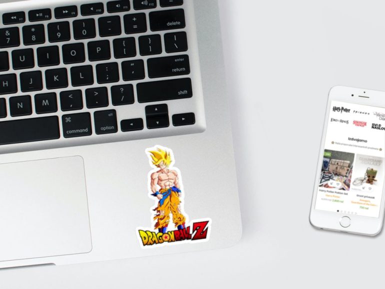 DBZ Goku SSJ2 3 stiker za laptop