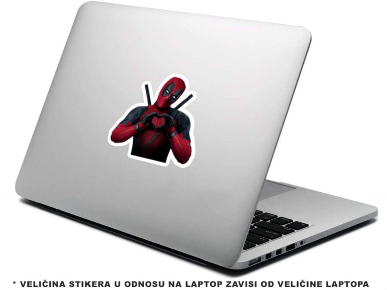 Deadpool srce 5 stiker za laptop