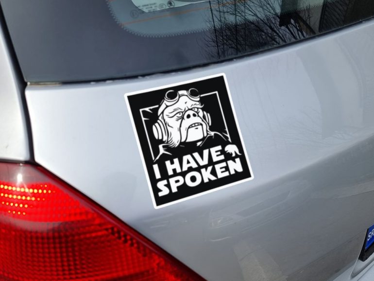 I have spoken 2 stiker za laptop