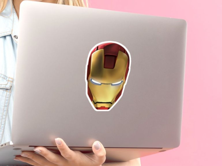 Iron Man Glava 1 stiker za laptop