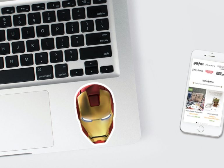 Iron Man Glava 3 stiker za laptop