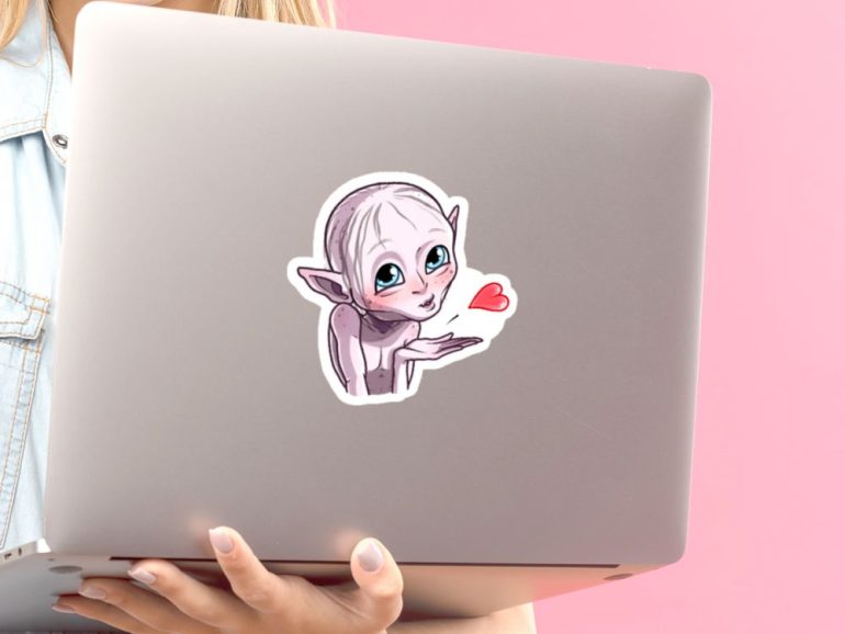 LOTR Golum Srce 1 stiker za laptop