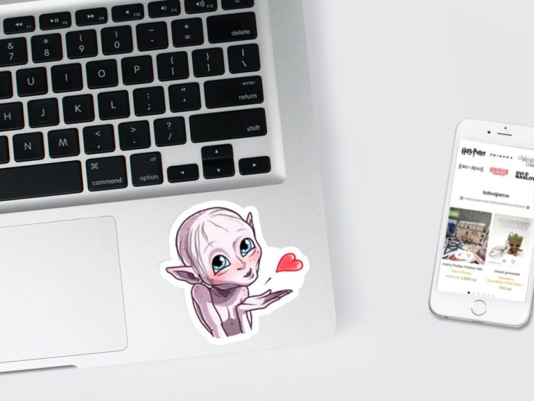 LOTR Golum Srce 3 stiker za laptop