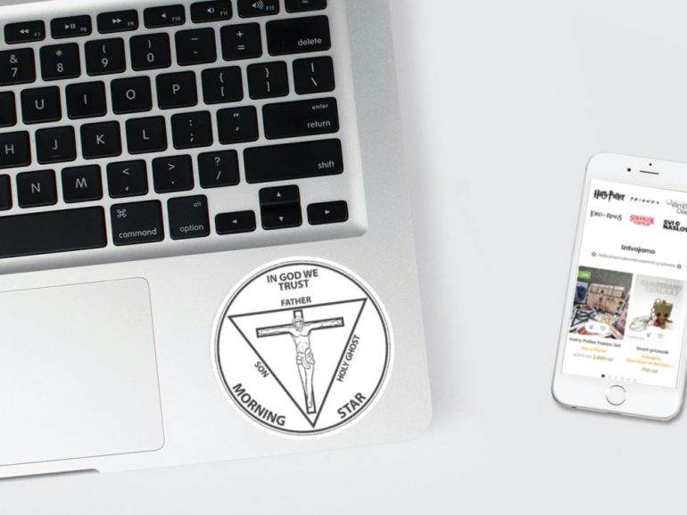 Lucifer Coin Napred 3 stiker za laptop