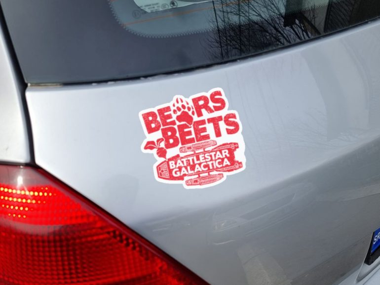 The Office Bears Beats Battlestar Galactica 2 stiker za laptop