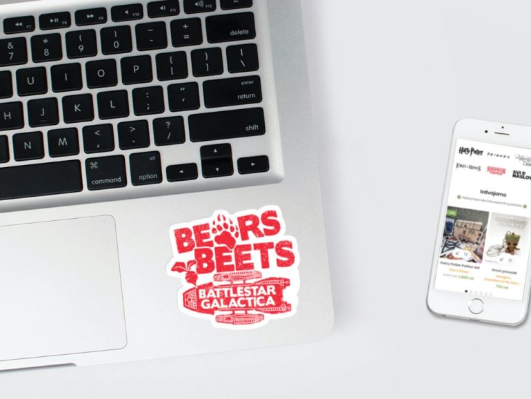 The Office Bears Beats Battlestar Galactica 3 stiker za laptop