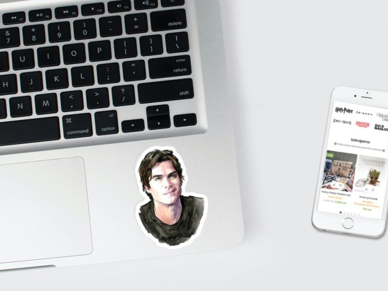 Vampire Diaries Damon 3 stiker za laptop