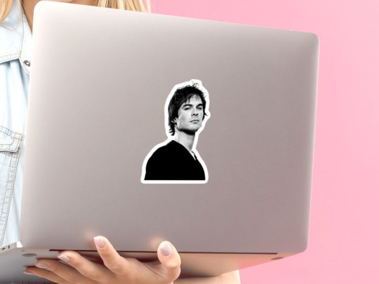 Vampire Diaries Damon Foto 1 stiker za laptop