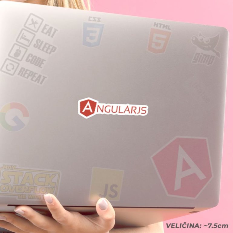 AngularJS v stiker za laptop