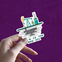 Data is the new oil stiker za laptop