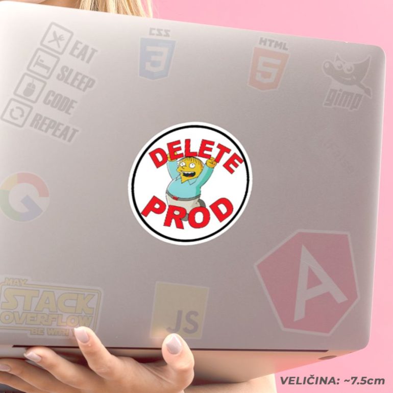 Delete Prod stiker za laptop