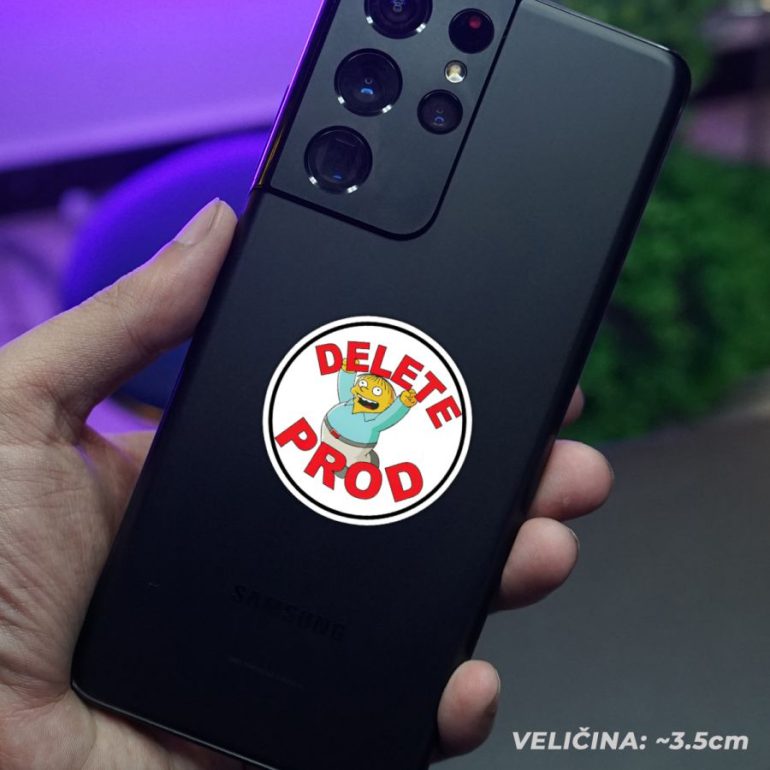 Delete Prod stiker za laptop