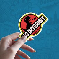 Dino No Internet stiker za laptop