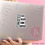 Eat Sleep Code Repeat stiker za laptop