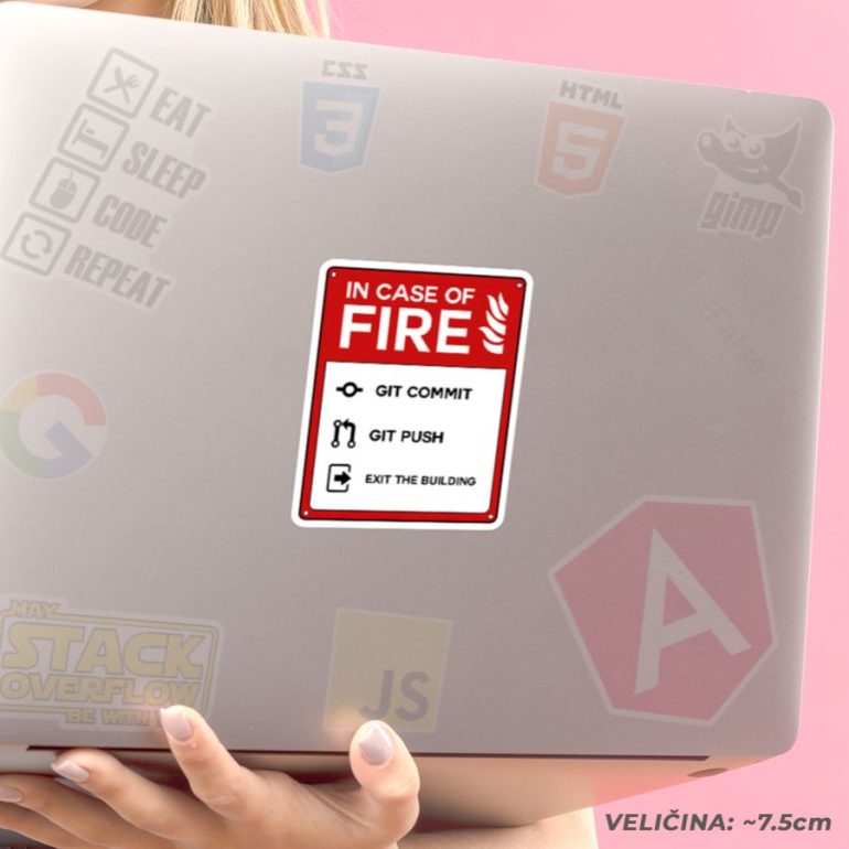 In case of fire stiker za laptop