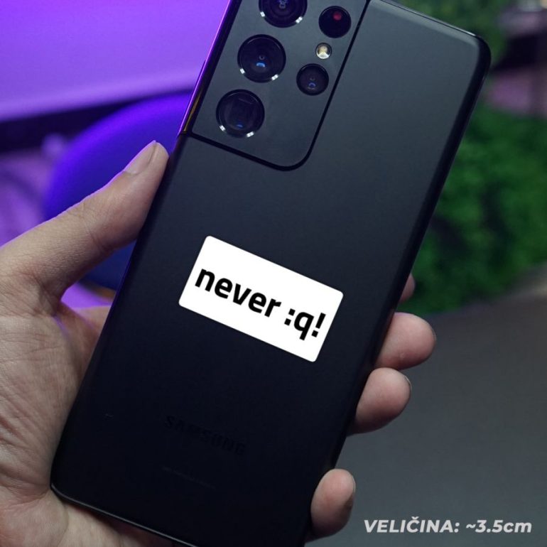 Never qt stiker za laptop