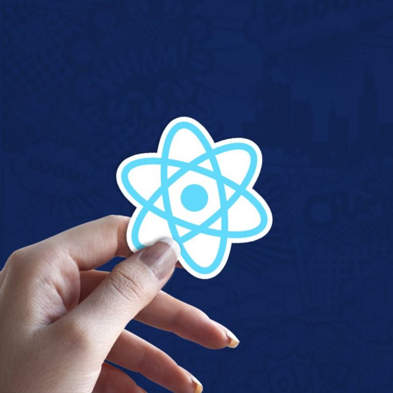 React stiker za laptop