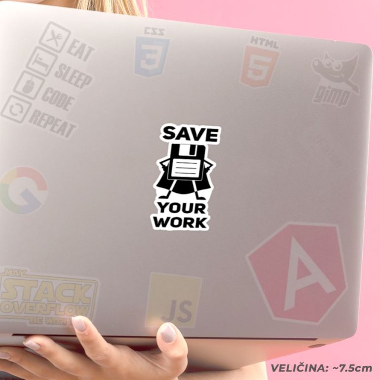 Save your work stiker za laptop