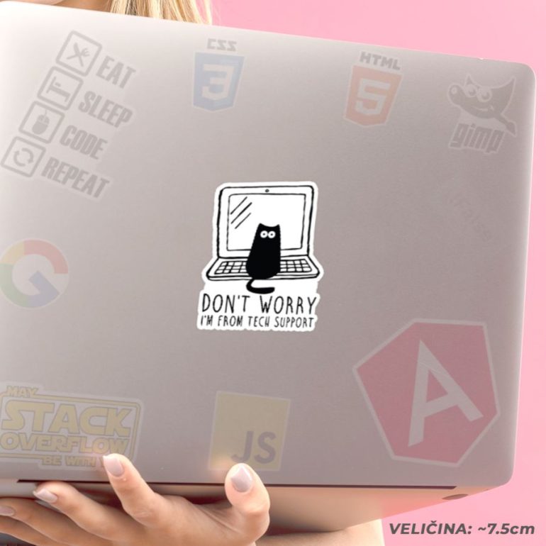 Support Cat stiker za laptop