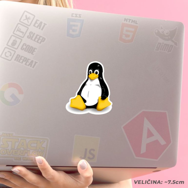 Tux Linux stiker za laptop
