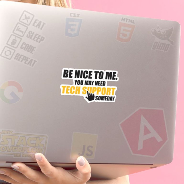 Be nice to me stiker za laptop auto