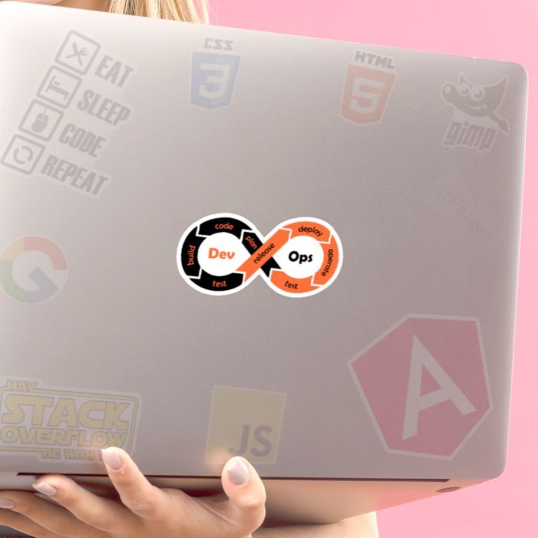 Dev Ops stiker za laptop auto