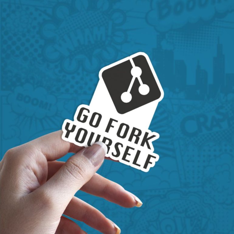 Go fork yourself stiker za laptop auto