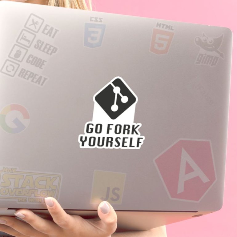 Go fork yourself stiker za laptop auto