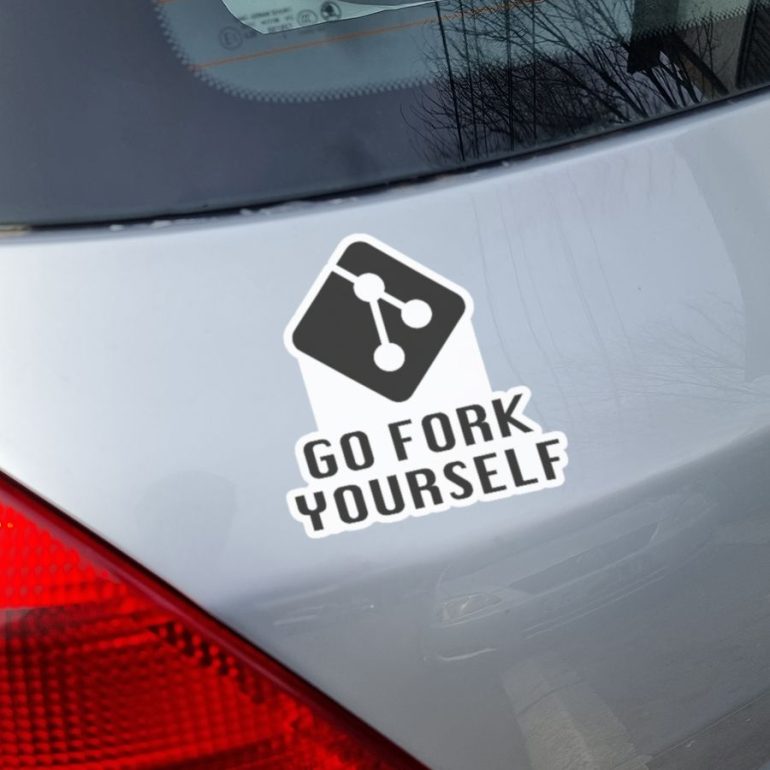 Go fork yourself stiker za laptop auto