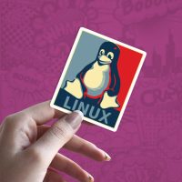 Linux retro stiker za laptop auto