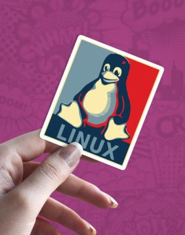 Linux retro stiker za laptop auto