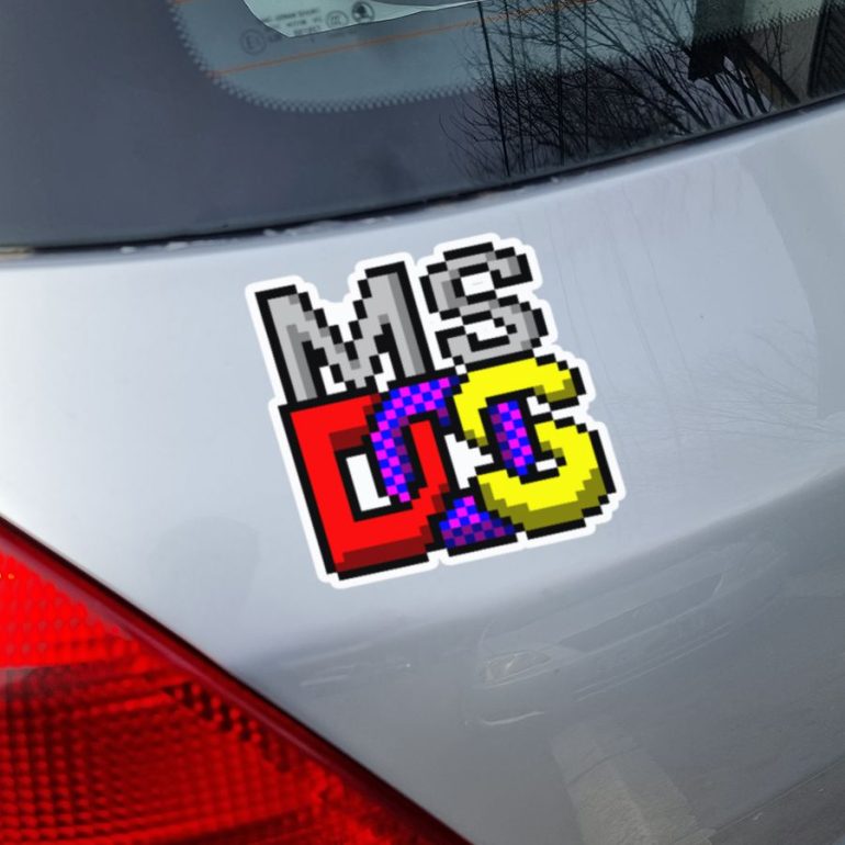 MSDOS bit stiker za laptop auto
