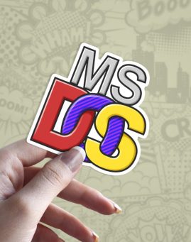 MSDOS logo stiker za laptop auto