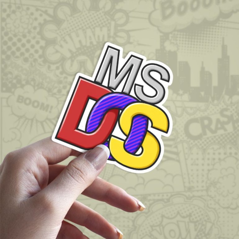 MSDOS logo stiker za laptop auto