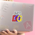 MSDOS logo stiker za laptop auto