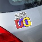 MSDOS logo stiker za laptop auto