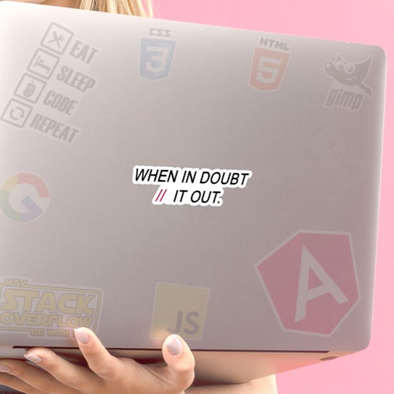 When in doubt stiker za laptop auto