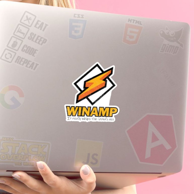 Winamp v stiker za laptop auto