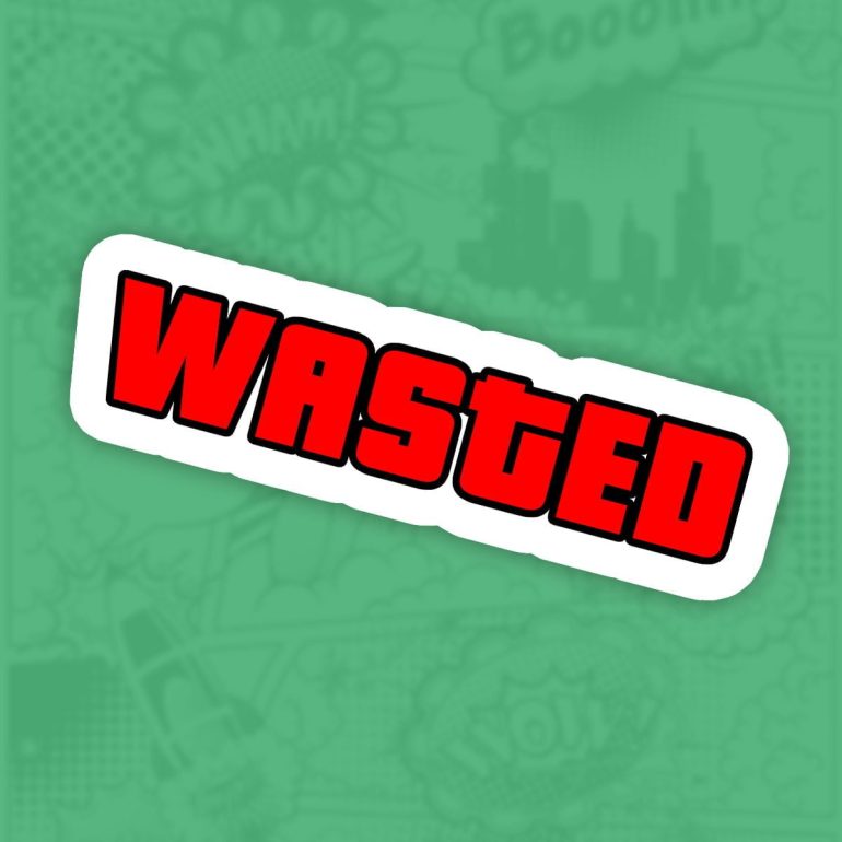 GTA Wasted nalepnica stiker za auto