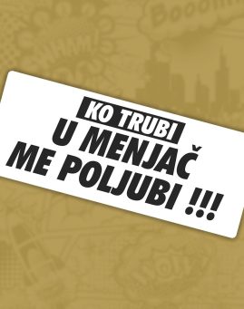 Ko trubi white nalepnica stiker za auto