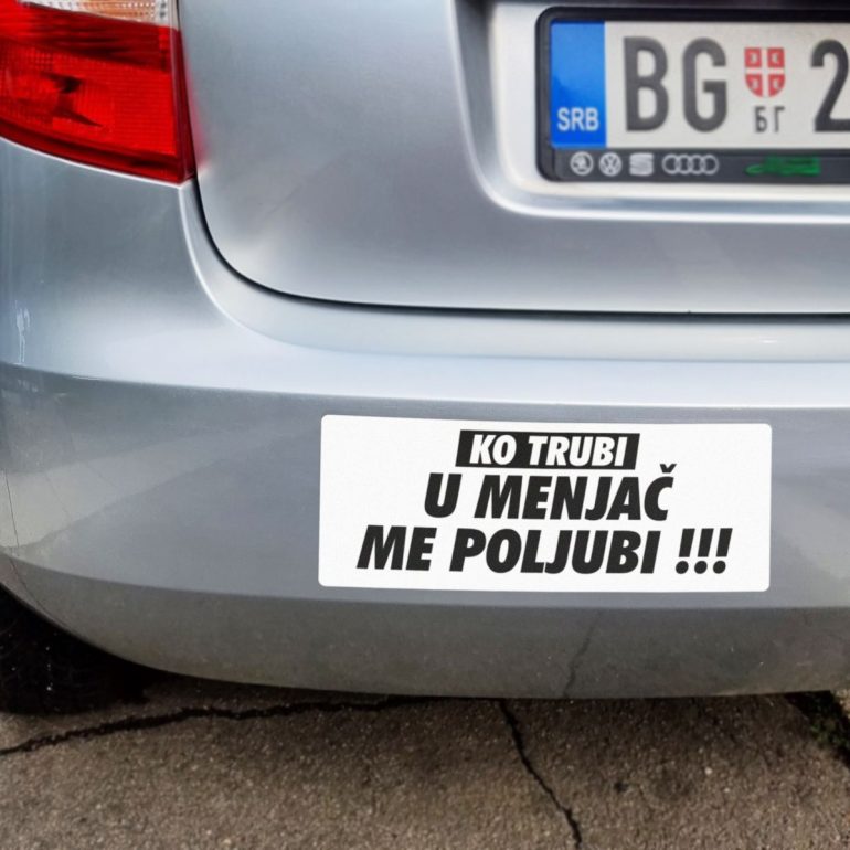 Ko trubi white nalepnica stiker za auto