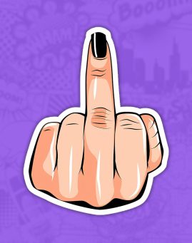 Middle Finger nalepnica stiker za auto