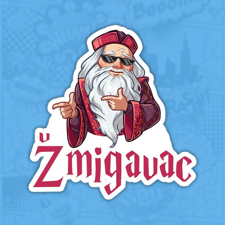 Zmigavac levo nalepnica stiker za auto