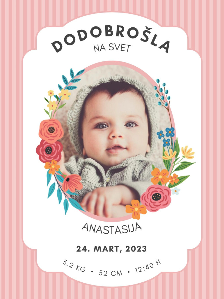 Karta Rođenja 22 - Ram od cveća - Slika 2