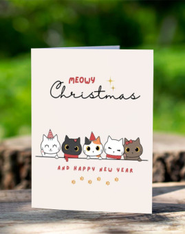 Meowy Christmas cestitka